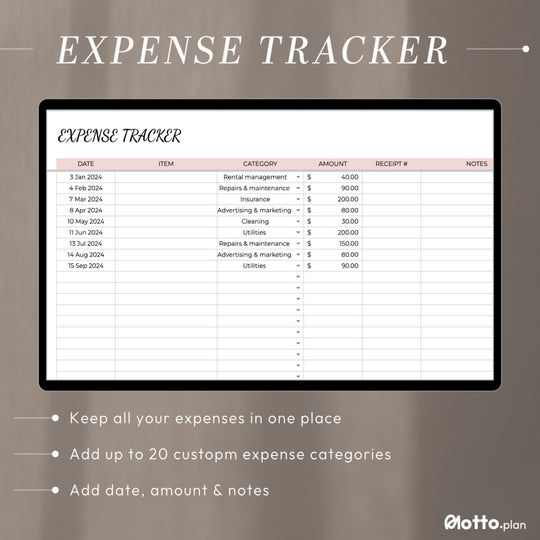 Expense Tracker – Categorize & Organize Your Rental Expenses