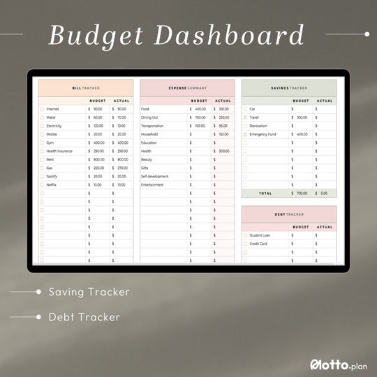 Expense tracker with 25 custom categories