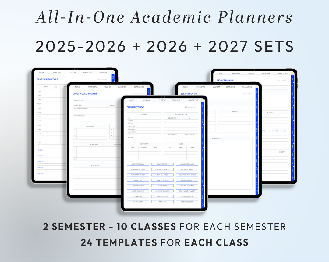 PLR Digital Products | Ready to Sell 2025 + 2026 + 2027 Premium Student Planners with Resell Rights | Pack with Listing Materials Included