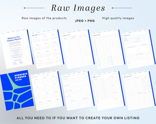 PLR Digital Products | Ready to Sell 2025 + 2026 + 2027 Premium Student Planners with Resell Rights | Pack with Listing Materials Included