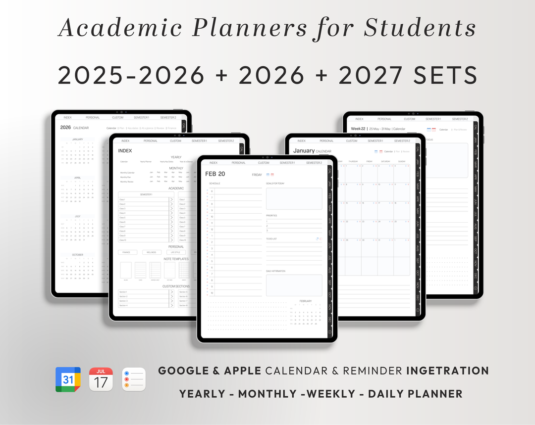 PLR Digital Products | Ready to Sell 2025 + 2026 + 2027 Premium Student Planners with Resell Rights | Pack with Listing Materials Included