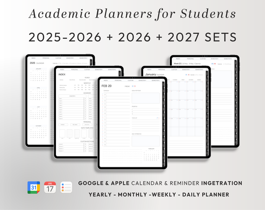 PLR Digital Products | Ready to Sell 2025 + 2026 + 2027 Premium Student Planners with Resell Rights | Pack with Listing Materials Included