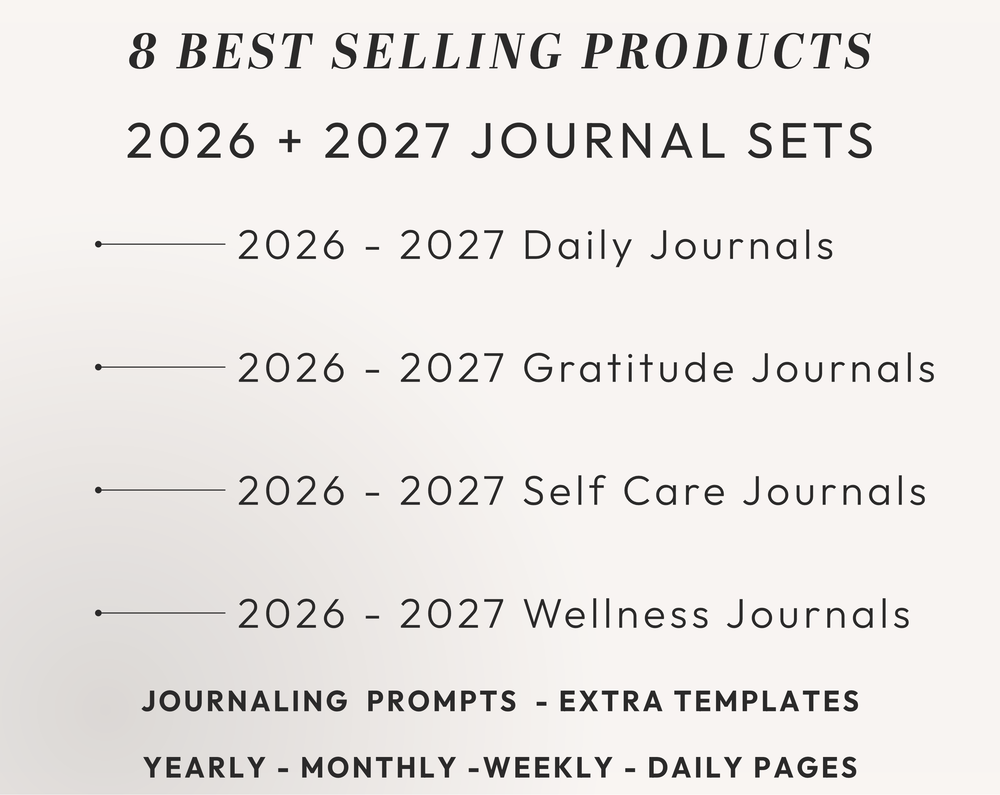 PLR Digital Products (8) BUNDLE | Ready to Sell 2026+2027 Digital Journals with Resell Rights | Resell Kit with License, Images & Video