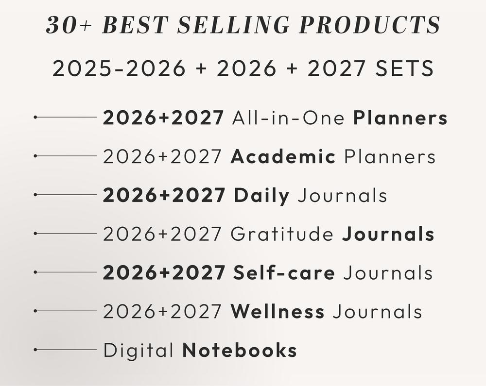 PLR Digital Products (32) MEGA BUNDLE: Ready to Sell 2026 + 2027 Planners, Journals, Notebooks | Resell Kit with License, Images & Video