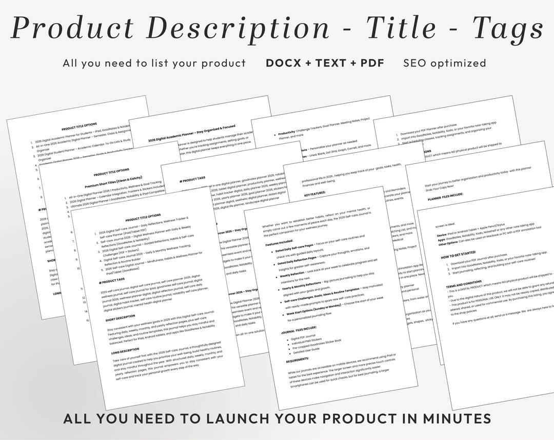 PLR Digital Products (32) MEGA BUNDLE: Ready to Sell 2026 + 2027 Planners, Journals, Notebooks | Resell Kit with License, Images & Video
