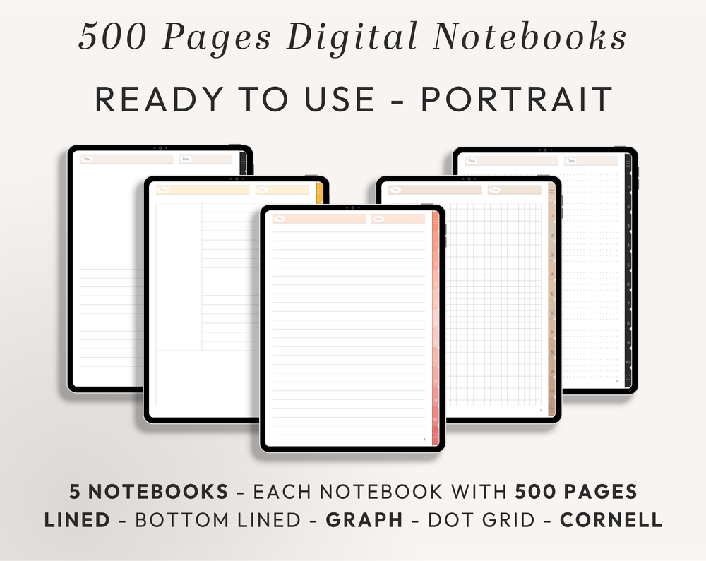 PLR Digital Products (4) BUNDLE | Ready to Sell Premium Digital Notebooks with Resell Rights | Resell Kit with License, Images & Video