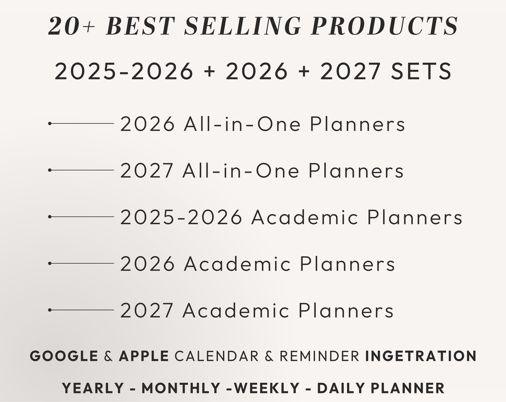 PLR Digital Products (22) BUNDLE | Ready to Sell 2026+2027 Premium Digital Planners with Resell Rights | Pack with Listing Materials Incl.