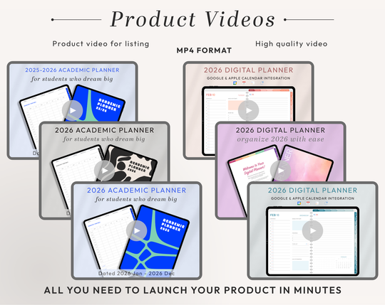 PLR Digital Products (22) BUNDLE | Ready to Sell 2026+2027 Premium Digital Planners with Resell Rights | Pack with Listing Materials Incl.