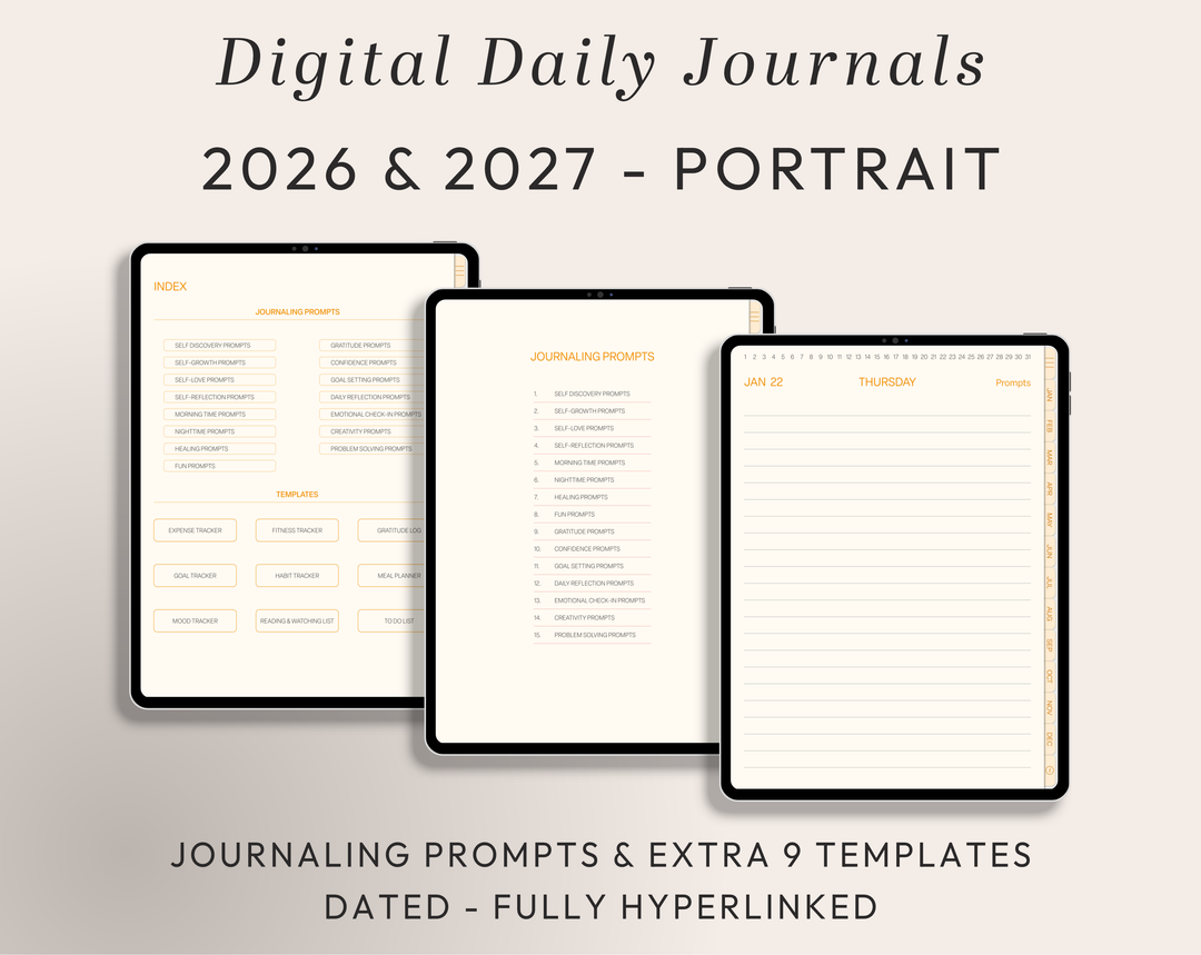 PLR Digital Products | Ready to Sell 2026 + 2027 Premium Digital Daily Journal with Resell Rights | Pack with Listing Materials Included
