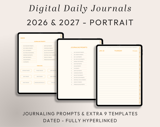 PLR Digital Products | Ready to Sell 2026 + 2027 Premium Digital Daily Journal with Resell Rights | Pack with Listing Materials Included