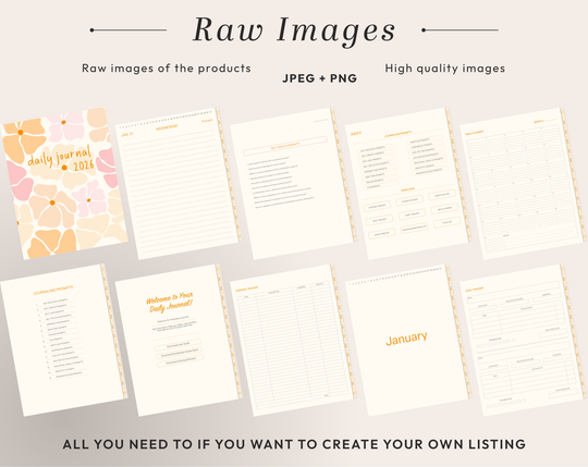PLR Digital Products | Ready to Sell 2026 + 2027 Premium Digital Daily Journal with Resell Rights | Pack with Listing Materials Included