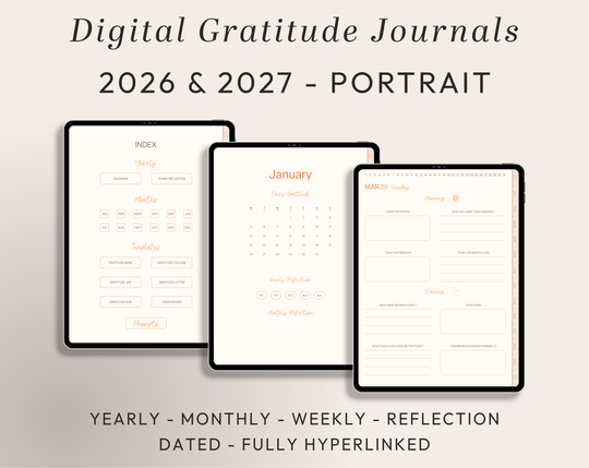 PLR Digital Products | Ready to Sell 2026 + 2027 Premium Digital Gratitude Journal with Resell Rights | Pack with Listing Materials Included