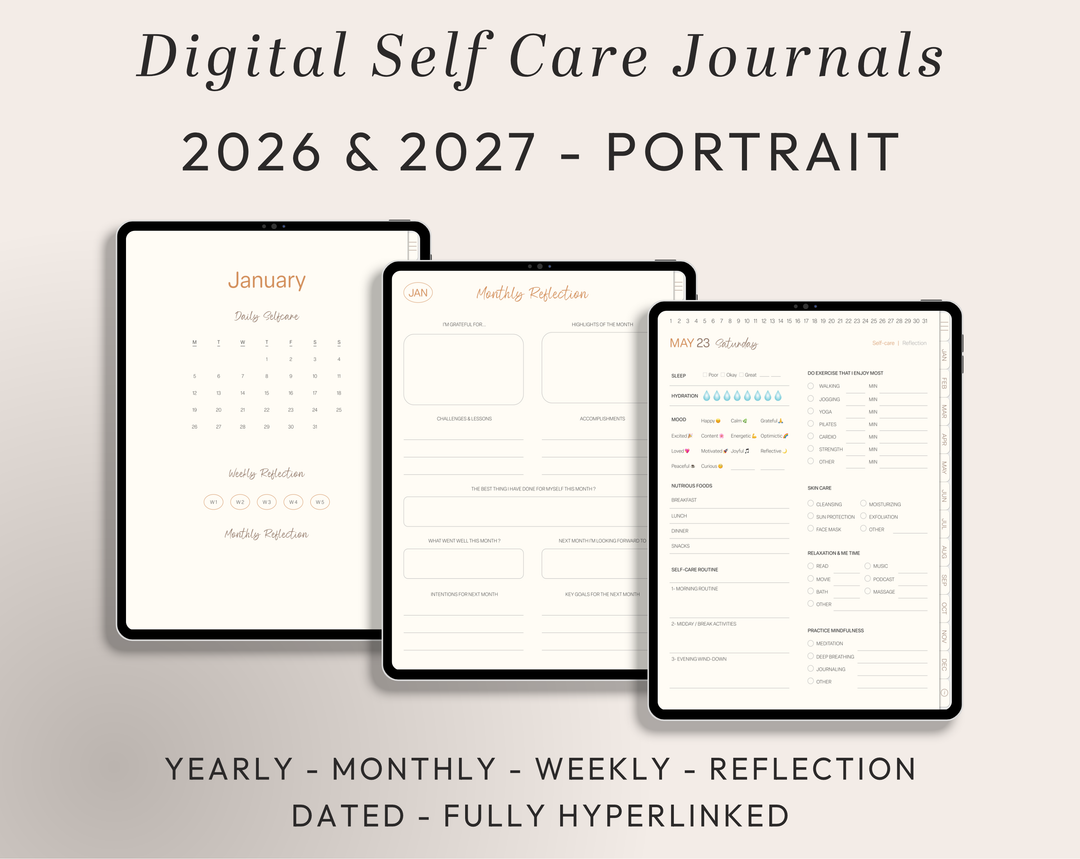 PLR Digital Products | Ready to Sell 2026 + 2027 Premium Digital Self Care Journal with Resell Rights | Pack with Listing Materials Included