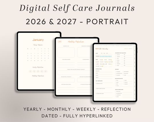 PLR Digital Products | Ready to Sell 2026 + 2027 Premium Digital Self Care Journal with Resell Rights | Pack with Listing Materials Included