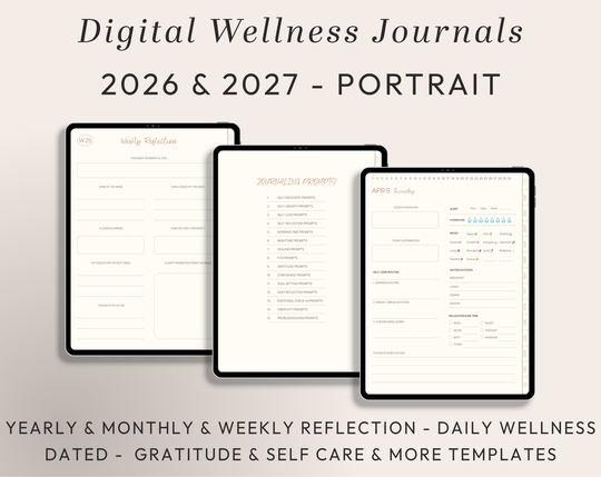 PLR Digital Products | Ready to Sell 2026 + 2027 Premium Digital Wellness Journal with Resell Rights | Pack with Listing Materials Included