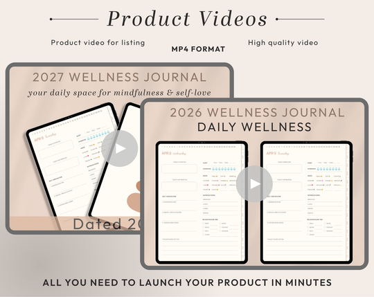 PLR Digital Products | Ready to Sell 2026 + 2027 Premium Digital Wellness Journal with Resell Rights | Pack with Listing Materials Included
