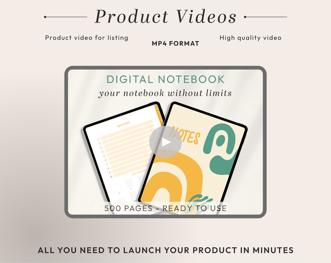 PLR Digital Products | Ready to Sell Premium Digital Notebooks with Resell Rights | Resell Kit with License, Images & Video