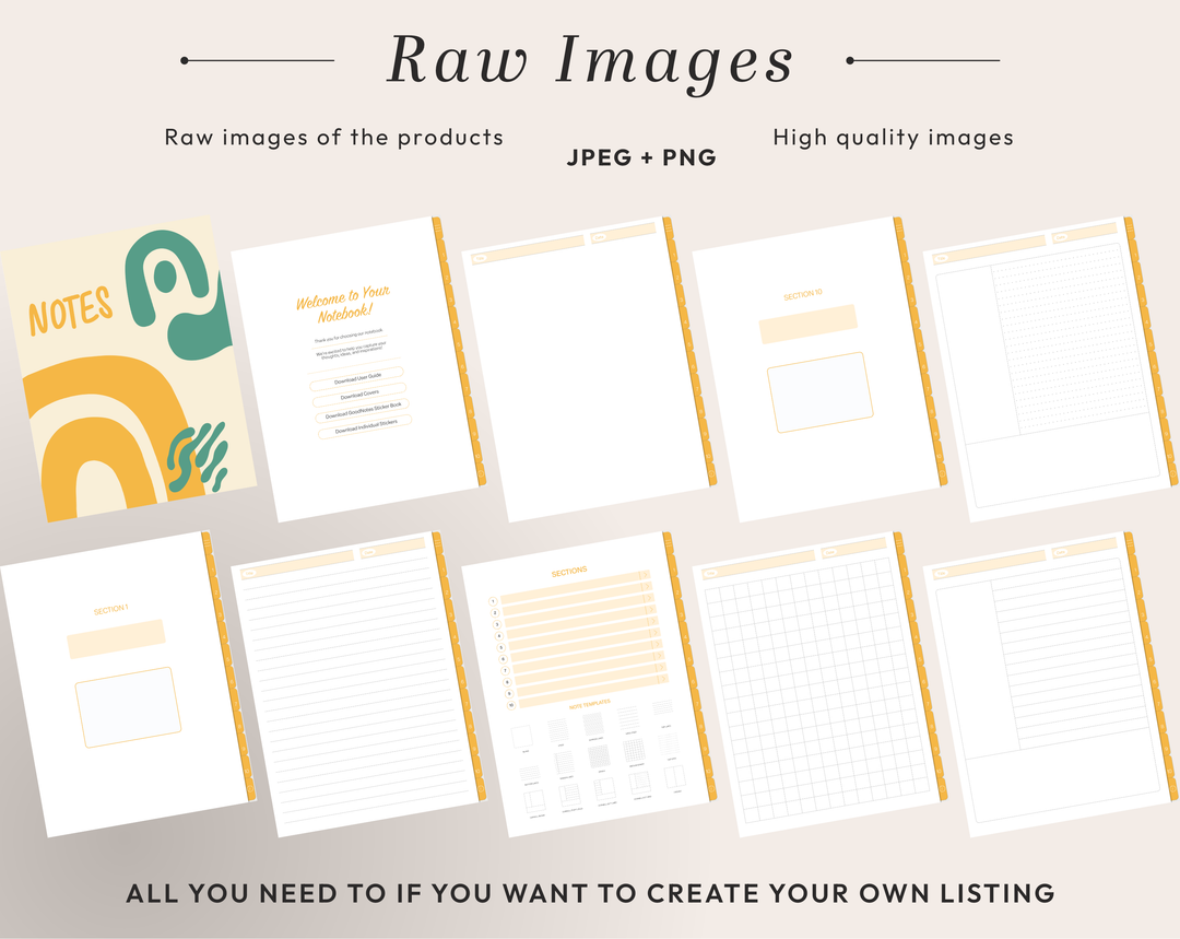 PLR Digital Products | Ready to Sell Premium Digital Notebooks with Resell Rights | Resell Kit with License, Images & Video
