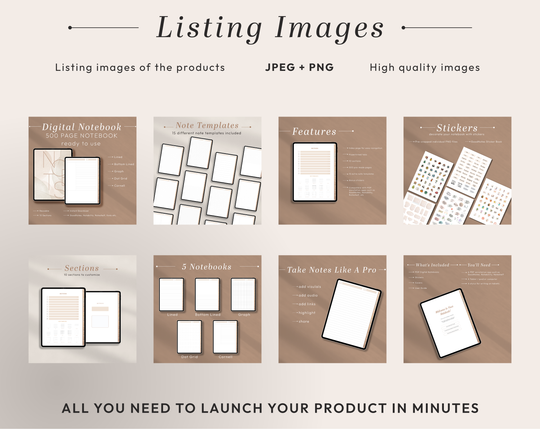 PLR Digital Products | Ready to Sell Premium Digital Notebooks with Resell Rights | Resell Kit with License, Images & Video