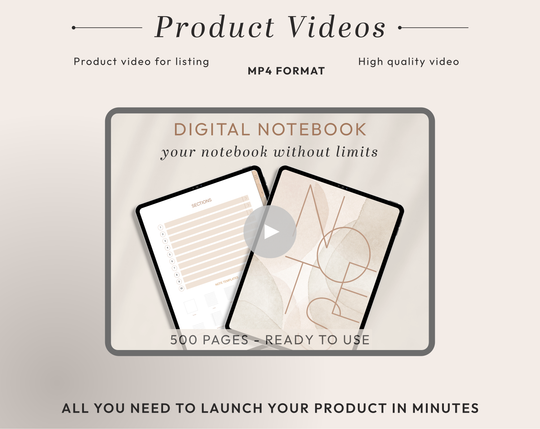 PLR Digital Products | Ready to Sell Premium Digital Notebooks with Resell Rights | Resell Kit with License, Images & Video