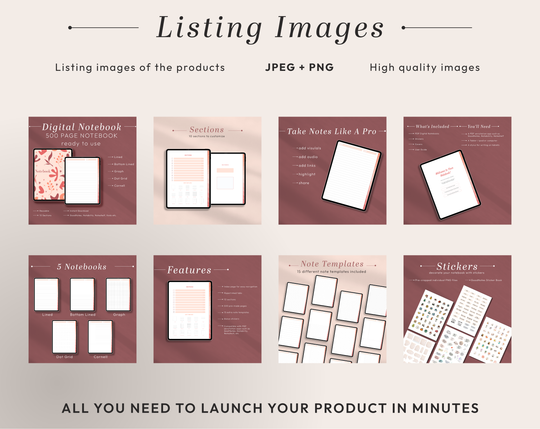 PLR Digital Products | Ready to Sell Premium Digital Notebooks with Resell Rights | Resell Kit with License, Images & Video