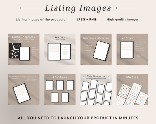 PLR Digital Products | Ready to Sell Premium Digital Notebooks with Resell Rights | Resell Kit with License, Images & Video