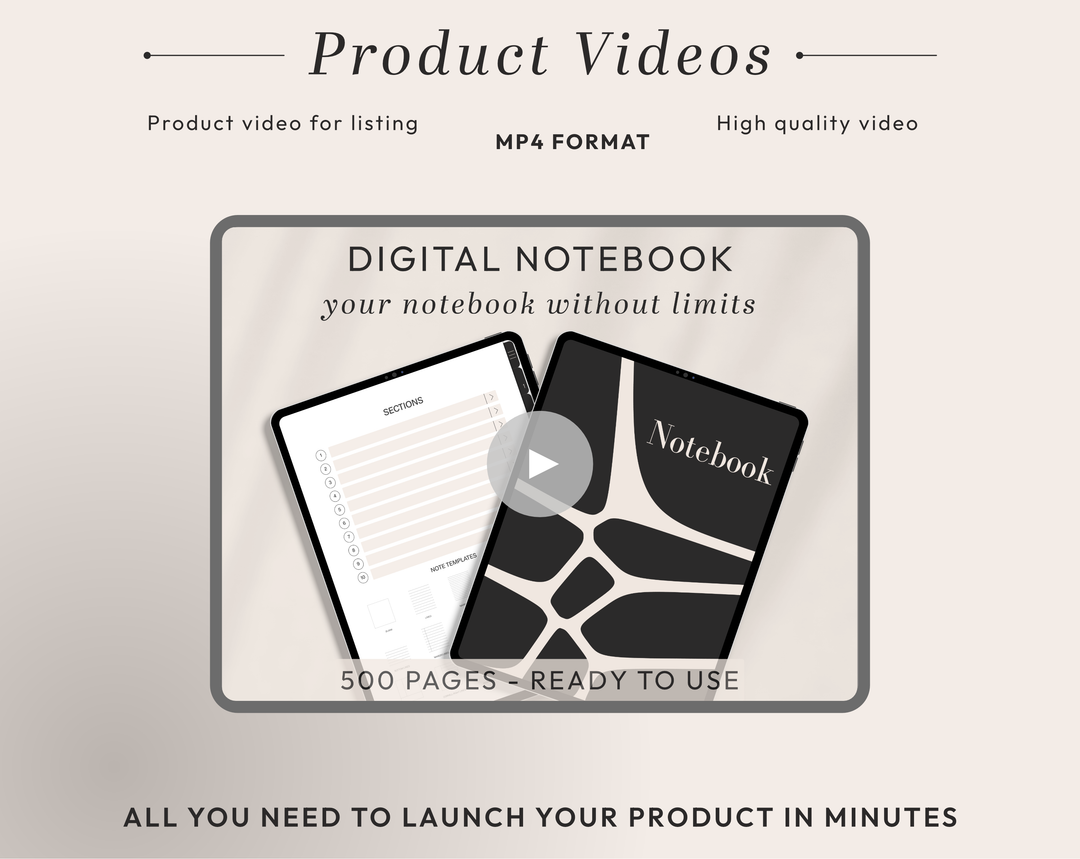 PLR Digital Products | Ready to Sell Premium Digital Notebooks with Resell Rights | Resell Kit with License, Images & Video