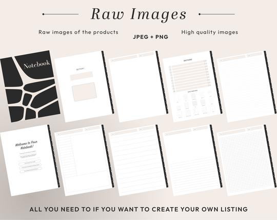 PLR Digital Products | Ready to Sell Premium Digital Notebooks with Resell Rights | Resell Kit with License, Images & Video