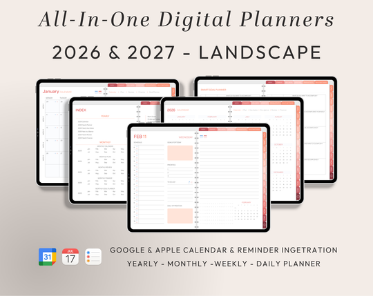 PLR Digital Products | Ready to Sell 2026 + 2027 Premium Digital Planners with Resell Rights | Pack with Listing Materials Included