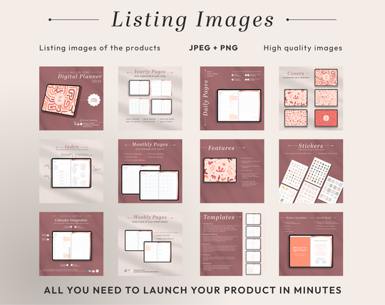 PLR Digital Products | Ready to Sell 2026 + 2027 Premium Digital Planners with Resell Rights | Pack with Listing Materials Included