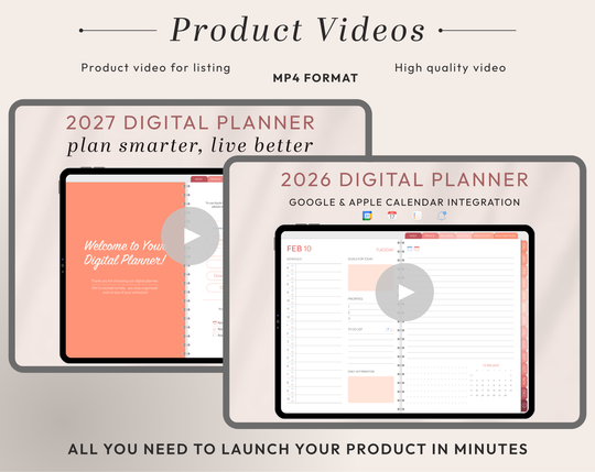 PLR Digital Products | Ready to Sell 2026 + 2027 Premium Digital Planners with Resell Rights | Pack with Listing Materials Included