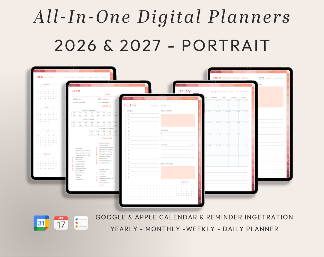 PLR Digital Products | Ready to Sell 2026 + 2027 Premium Digital Planners with Resell Rights | Pack with Listing Materials Included
