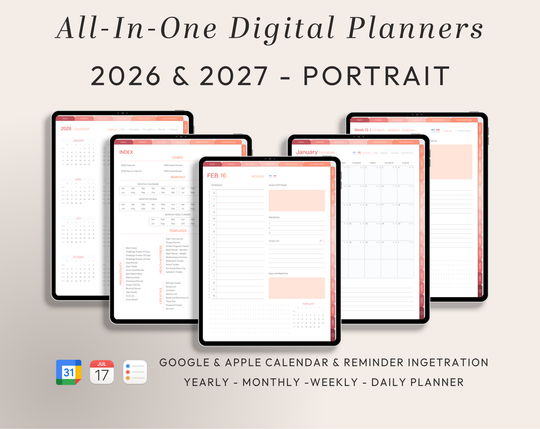 PLR Digital Products | Ready to Sell 2026 + 2027 Premium Digital Planners with Resell Rights | Pack with Listing Materials Included
