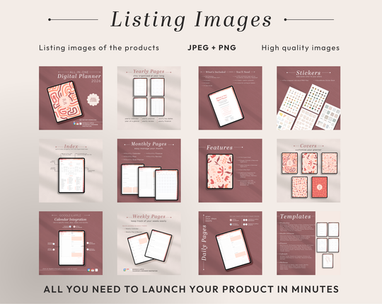 PLR Digital Products | Ready to Sell 2026 + 2027 Premium Digital Planners with Resell Rights | Pack with Listing Materials Included