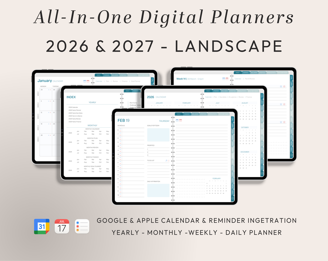 PLR Digital Products | Ready to Sell 2026 + 2027 Premium Digital Planners with Resell Rights | Pack with Listing Materials Included