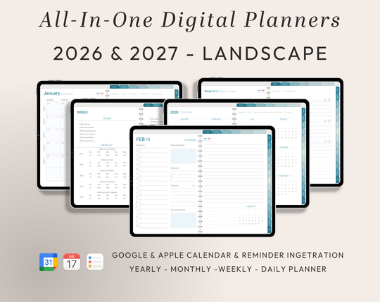 PLR Digital Products | Ready to Sell 2026 + 2027 Premium Digital Planners with Resell Rights | Pack with Listing Materials Included