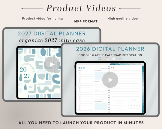 PLR Digital Products | Ready to Sell 2026 + 2027 Premium Digital Planners with Resell Rights | Pack with Listing Materials Included