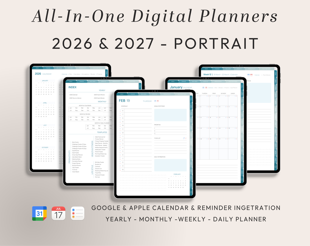 PLR Digital Products | Ready to Sell 2026 + 2027 Premium Digital Planners with Resell Rights | Pack with Listing Materials Included