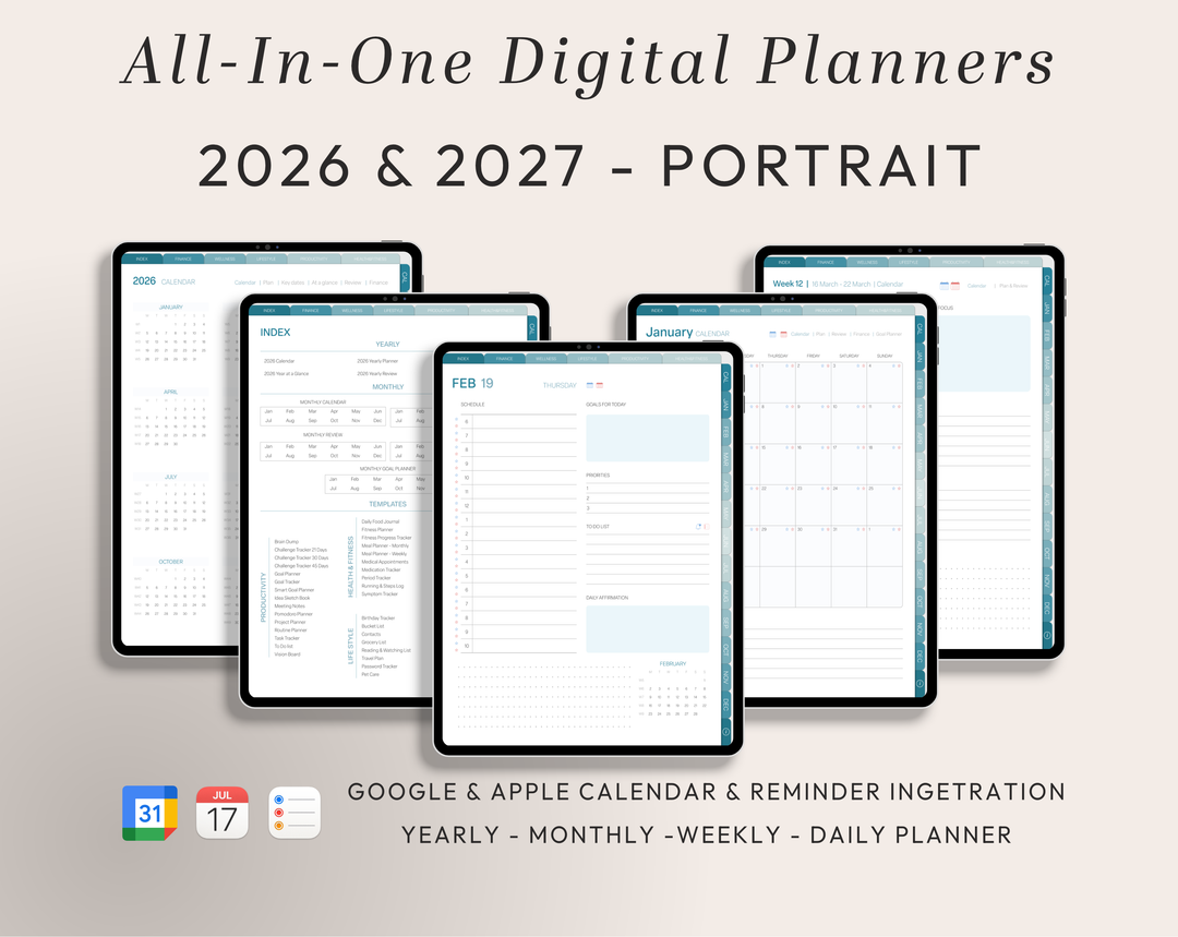 PLR Digital Products | Ready to Sell 2026 + 2027 Premium Digital Planners with Resell Rights | Pack with Listing Materials Included