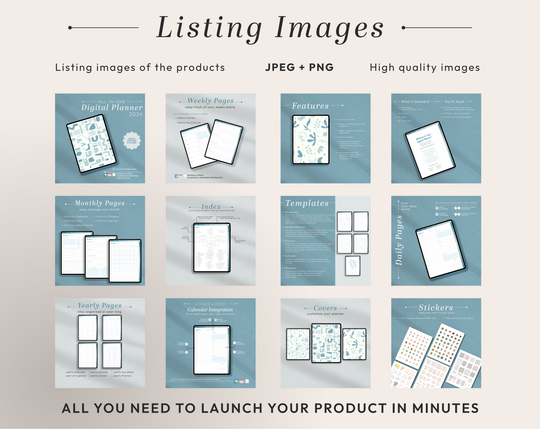 PLR Digital Products | Ready to Sell 2026 + 2027 Premium Digital Planners with Resell Rights | Pack with Listing Materials Included
