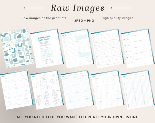 PLR Digital Products | Ready to Sell 2026 + 2027 Premium Digital Planners with Resell Rights | Pack with Listing Materials Included