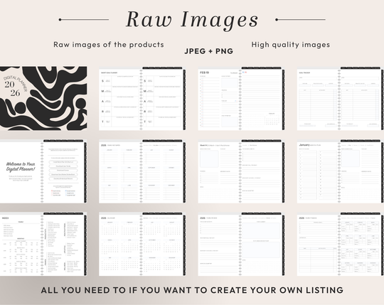PLR Digital Products | Ready to Sell 2026 + 2027 Premium Digital Planners with Resell Rights | Pack with Listing Materials Included