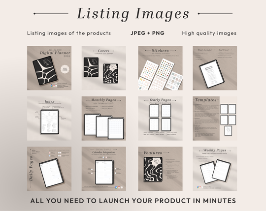 PLR Digital Products | Ready to Sell 2026 + 2027 Premium Digital Planners with Resell Rights | Pack with Listing Materials Included