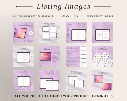 PLR Digital Products | Ready to Sell 2026 + 2027 Premium Digital Planners with Resell Rights | Pack with Listing Materials Included