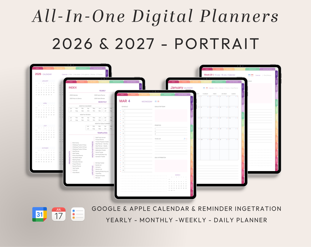 PLR Digital Products | Ready to Sell 2026 + 2027 Premium Digital Planners with Resell Rights | Pack with Listing Materials Included
