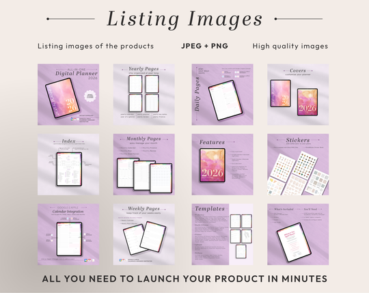 PLR Digital Products | Ready to Sell 2026 + 2027 Premium Digital Planners with Resell Rights | Pack with Listing Materials Included