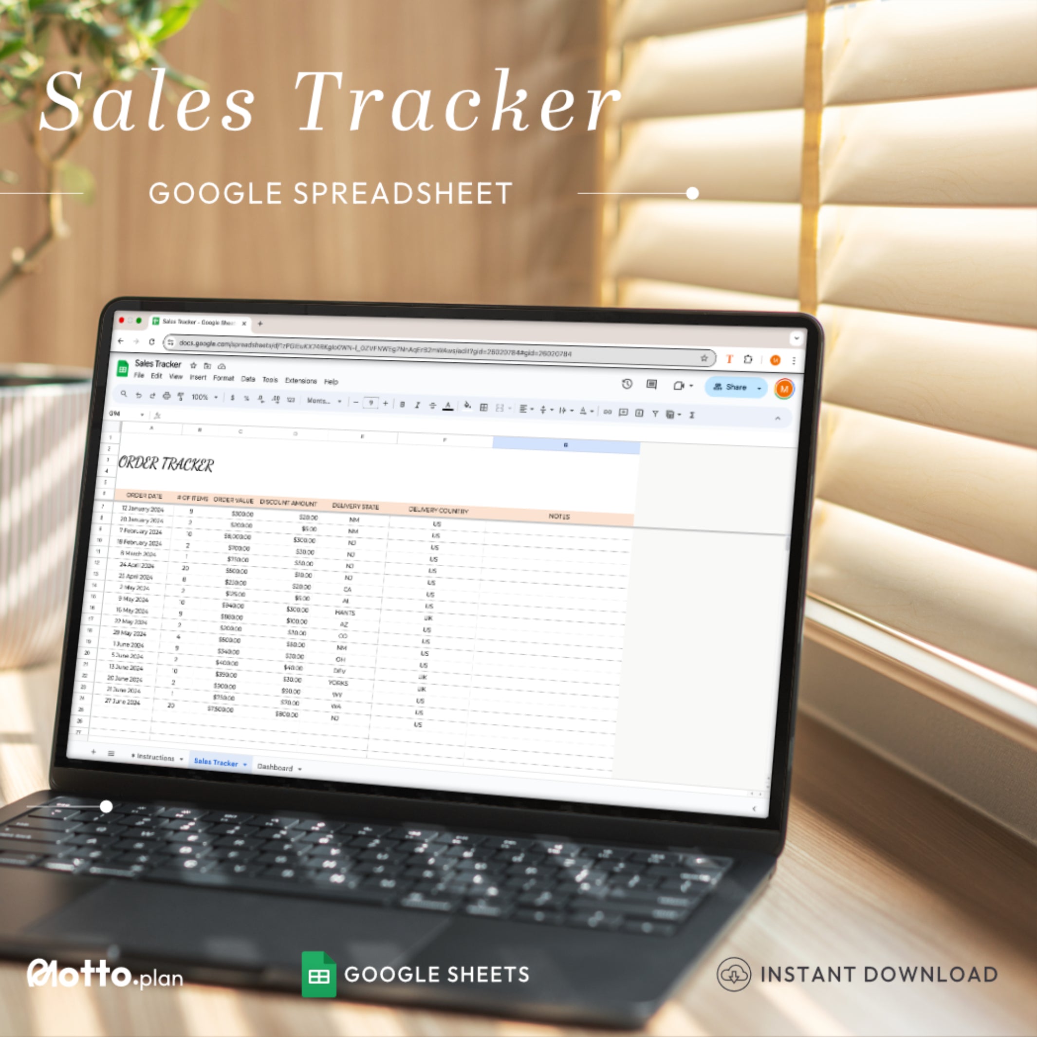 Sales Tracker Google Sheets - Track Your Orders Instantly