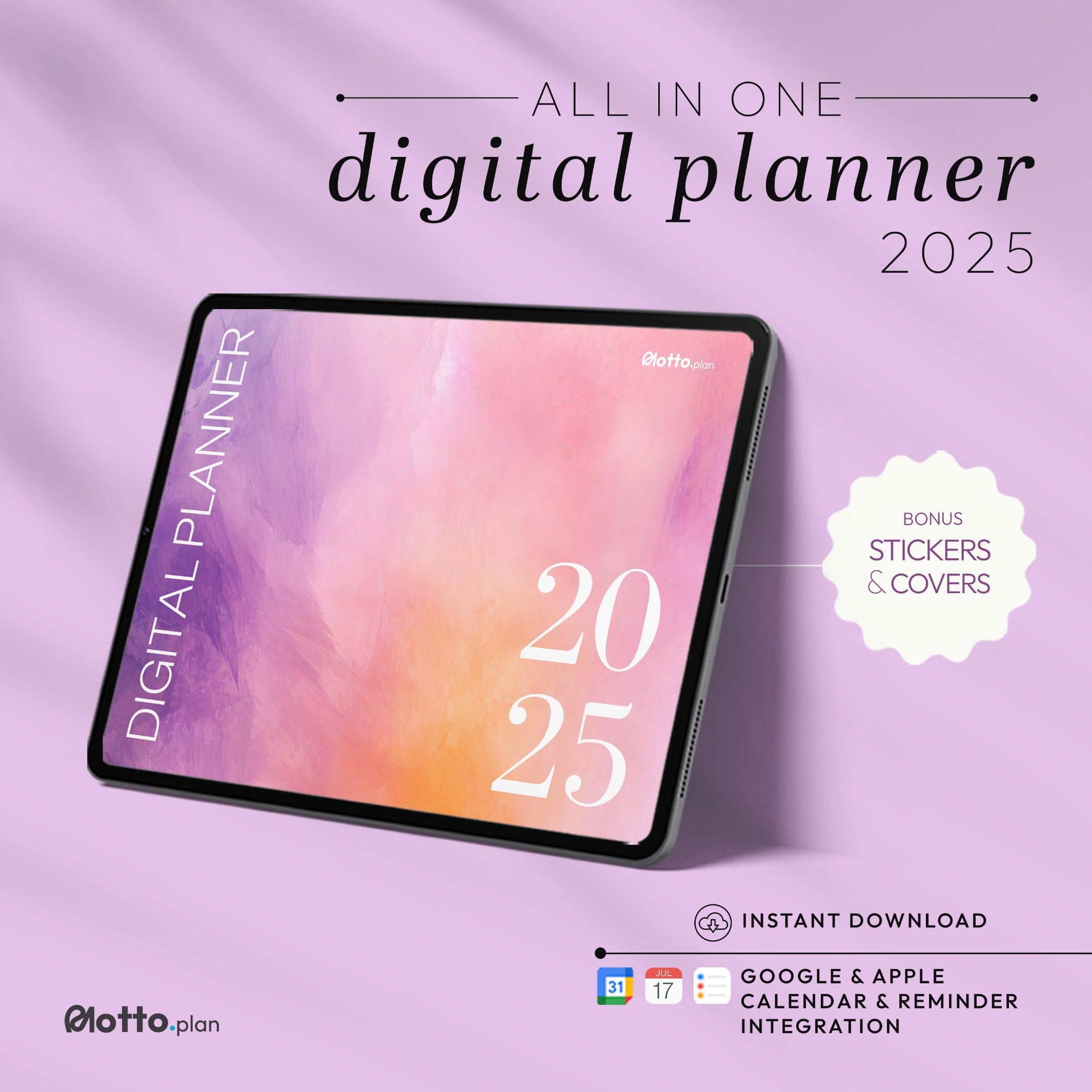 2025 All-in-One Digital Planner Rainbow Landscape