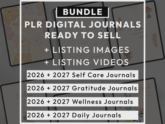 PLR Digital Products (8) BUNDLE | Ready to Sell 2026+2027 Digital Journals with Resell Rights | Resell Kit with License, Images & Video